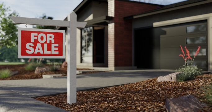 for sale sign in front of a home