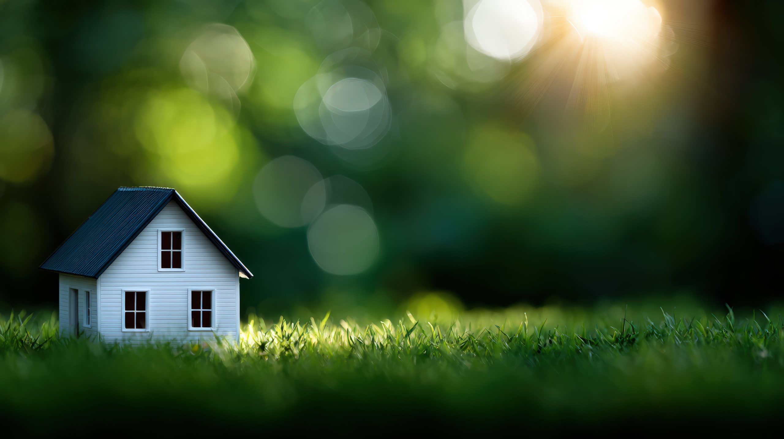 vecteezy_a-small-house-is-sitting-on-the-grass-in-front-of-a-green_71099549